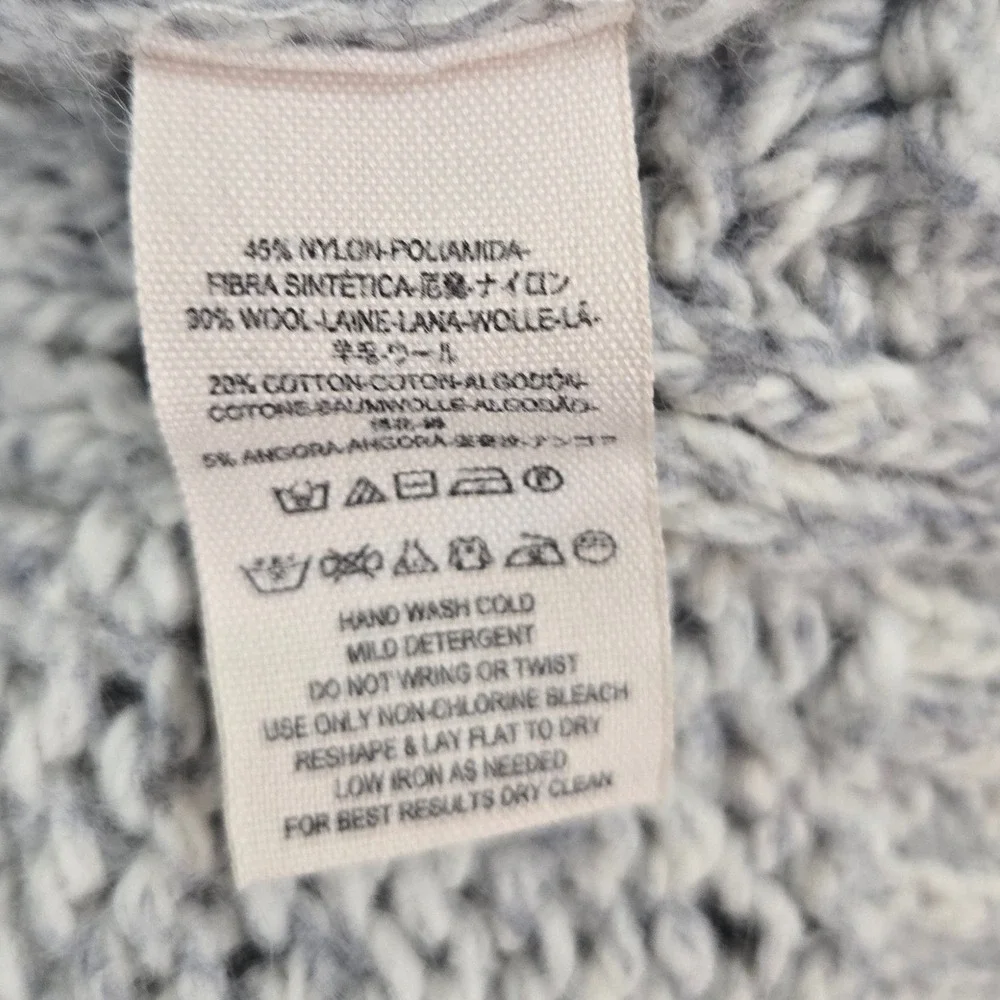 Free People Sweater‎ Dress Size S Small Gray Cable Chunky Knit Wool Angora Blend